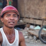 Day 36 Super Typhoon Yolanda – Odd Encounters in Seawall This man sided and roofed his entire house with metal sheets that he tore off refrigerators and then flattened out.