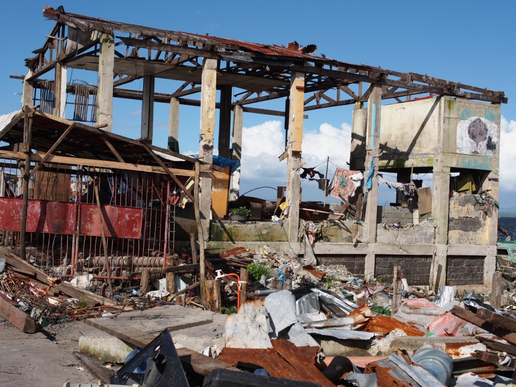 The remains of a large building in Tacloban after the typhoon