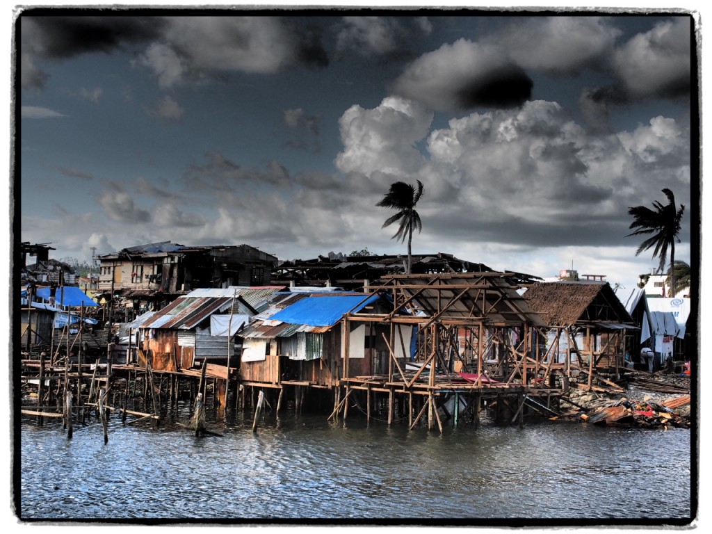 New houses cluster close together as they are built after super typhoon Yolanda