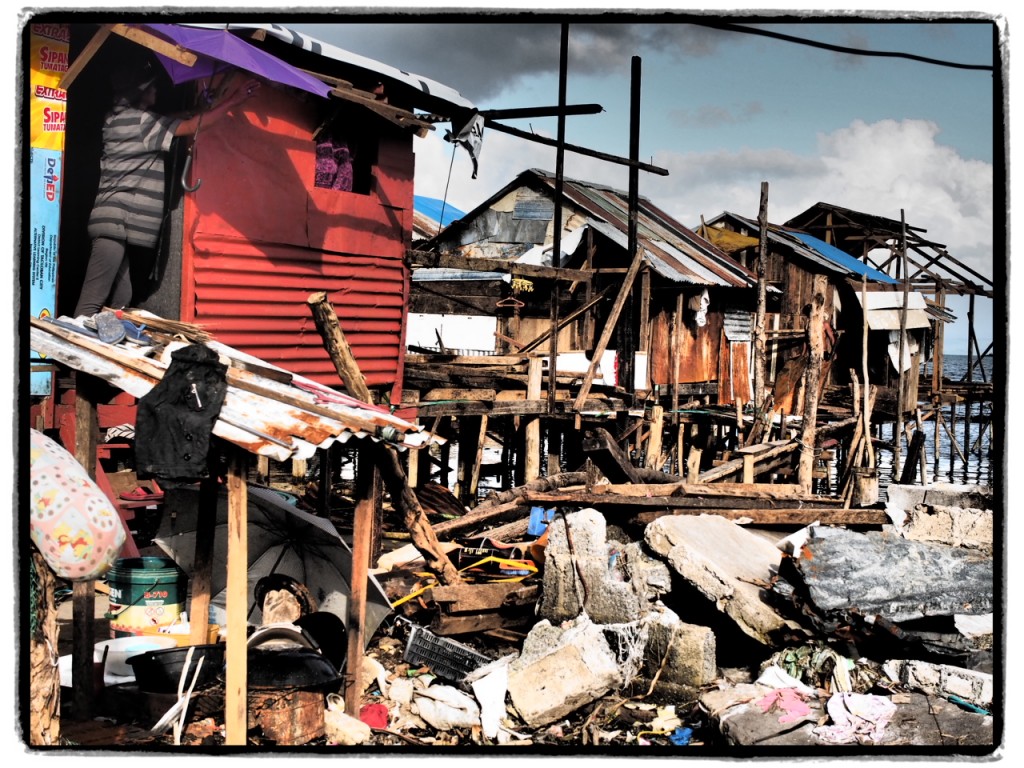 New houses are built on top of the rubble of the old ones