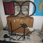 Trying to get a feel for how the bike will go into the box. Covering up the rear derailleur. 