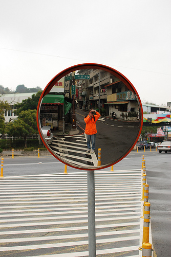 Me in a Traffic Mirror in Taichung