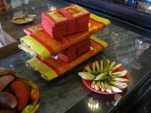 Offerings in a Temple in Lukang