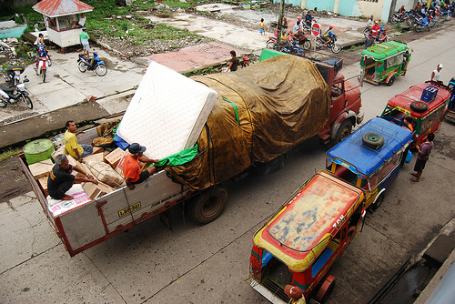 Trucks and Jeepneys in Downtown Mambajao, Camiguin