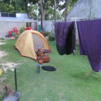 My tent in the hotel's yard. 