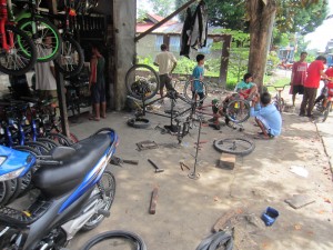 Replacing 3 broken spokes on the rear wheel. 