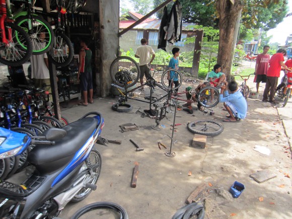 Replacing 3 broken spokes on the rear wheel. 