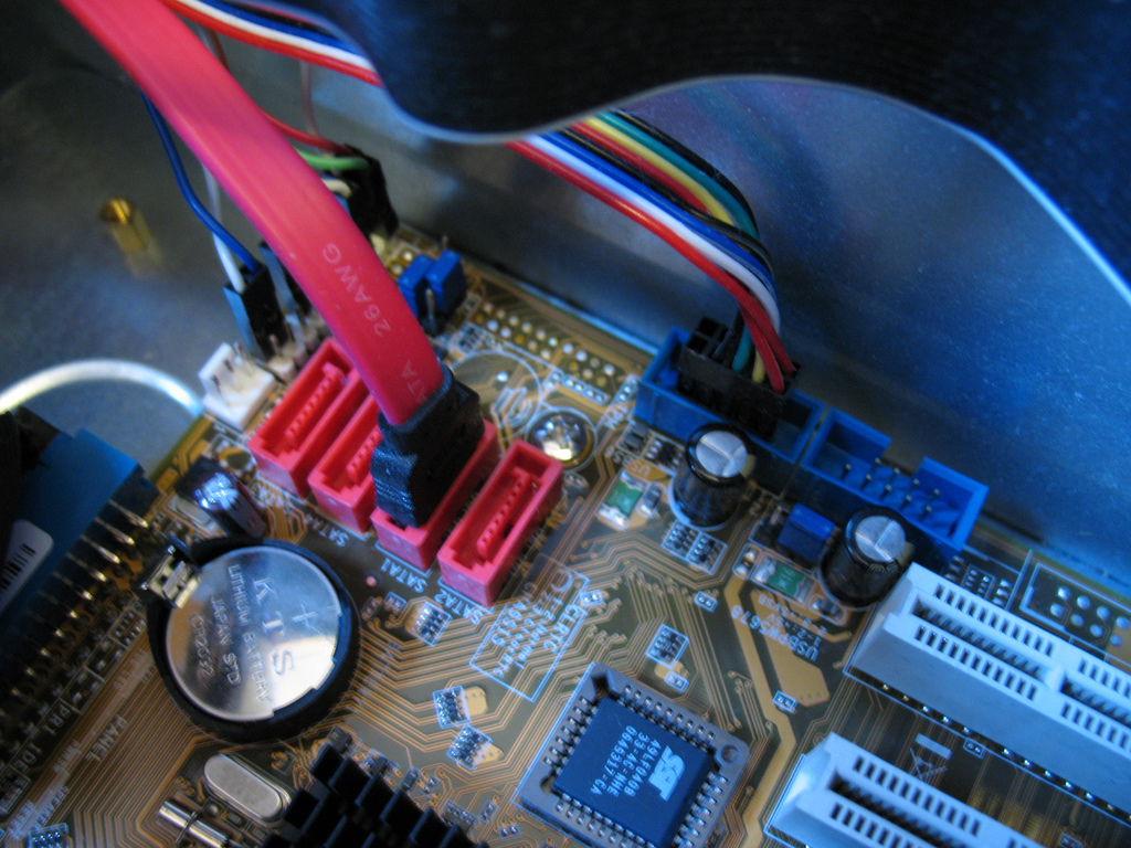 Some of the inner workings of a computer.