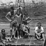 Some of the Boys Diving for Coins