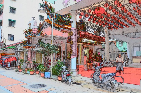 Newly Opened Xinzhuang MRT Line Temple on Xinzhuang Old Street