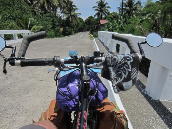 The Handlebars of My Bike on the Road to Sorsogon