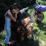 Michael's Daughter Resting on My Beast of a Bicycle