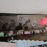 Many local people started small businesses charging gadgets with small generators