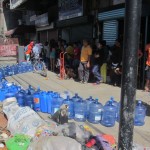 A line-up at a water refilling station in Tacloban