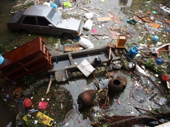 Day 44 Super Typhoon Yolanda – The Story of Elvis When the flood receded, the courtyard of the pension house was left in a bit of a mess