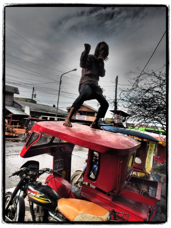 Traffic on the Road to Tacloban Tricycle Driver